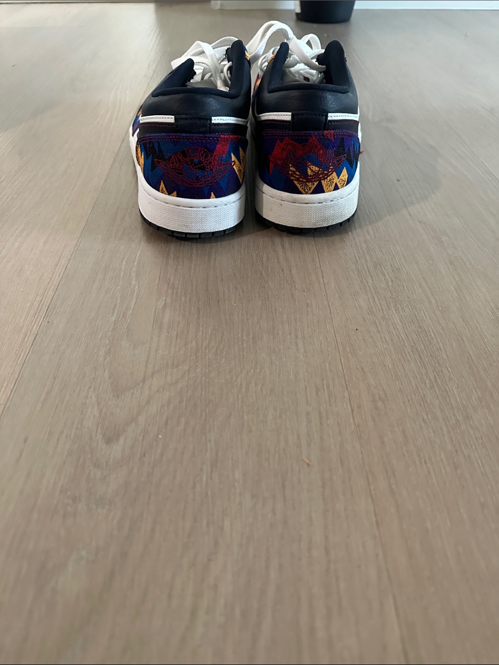 Nike Air Jordan 1 for Low-Top Sneakers - White, Black & Multicolor Zigzag - Picture 4 of 4